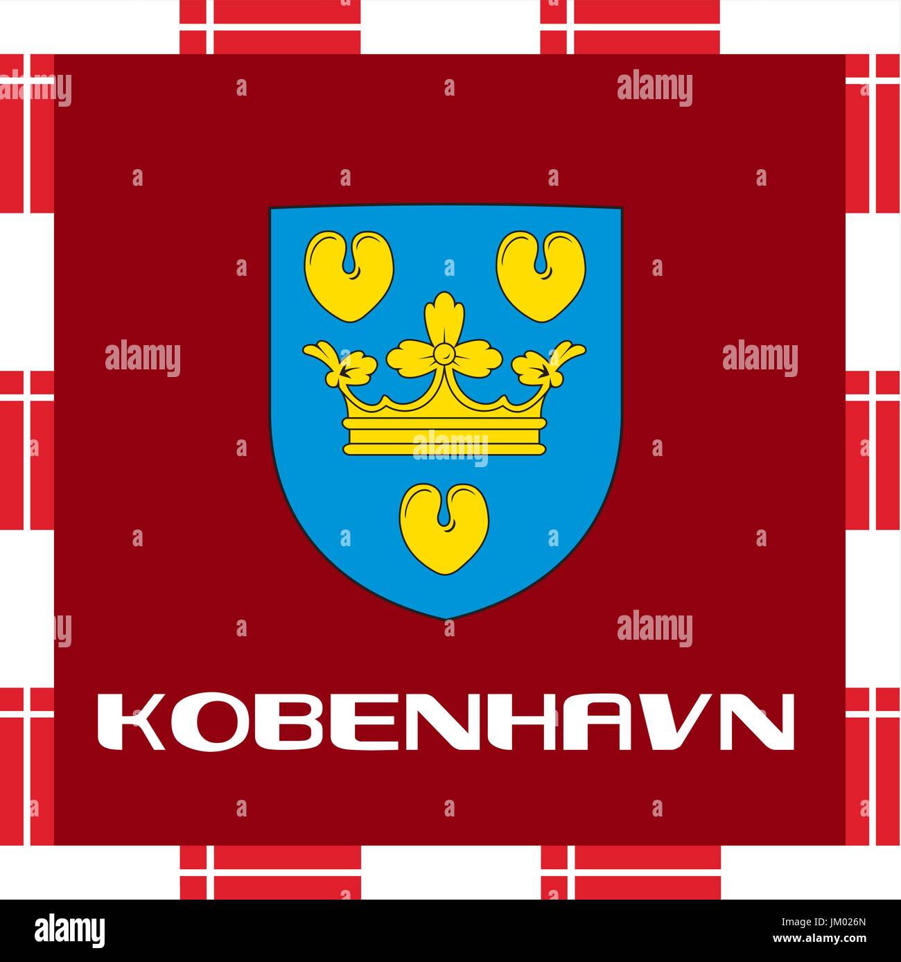 Enseñas nacionales de Dinamarca - Copenhagen Ilustración del Vector
