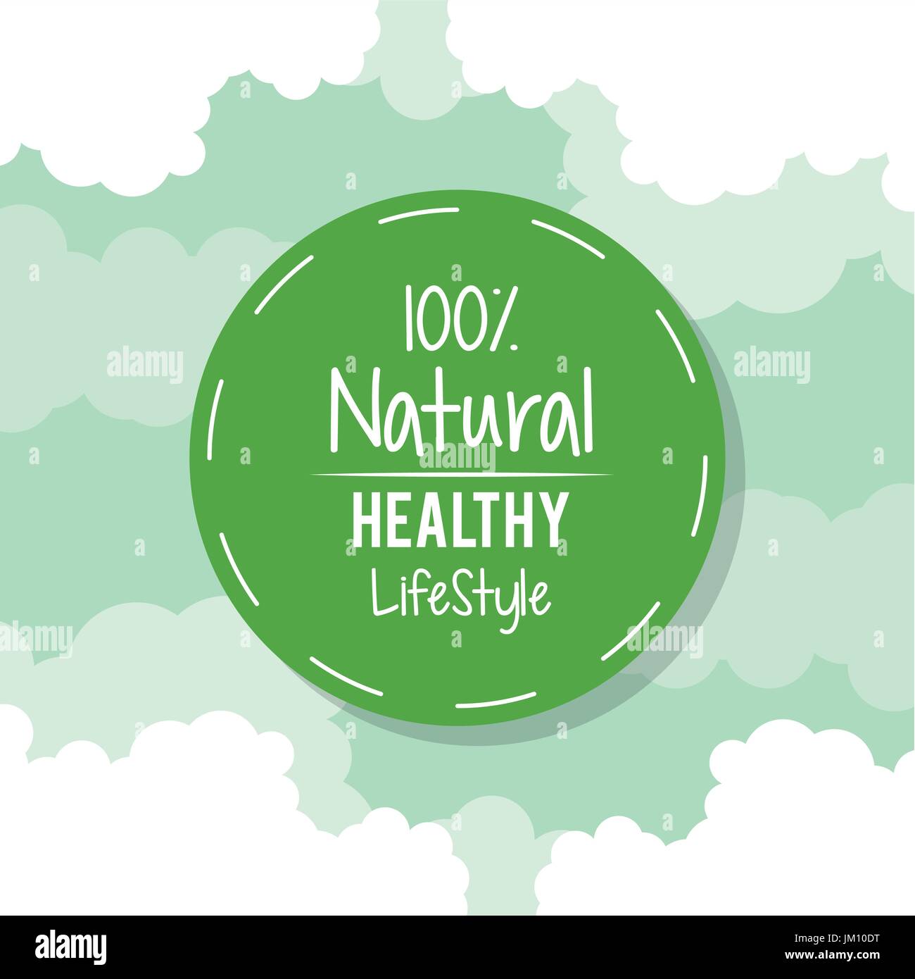 Fondo de color verde con el logotipo circular de cien por ciento