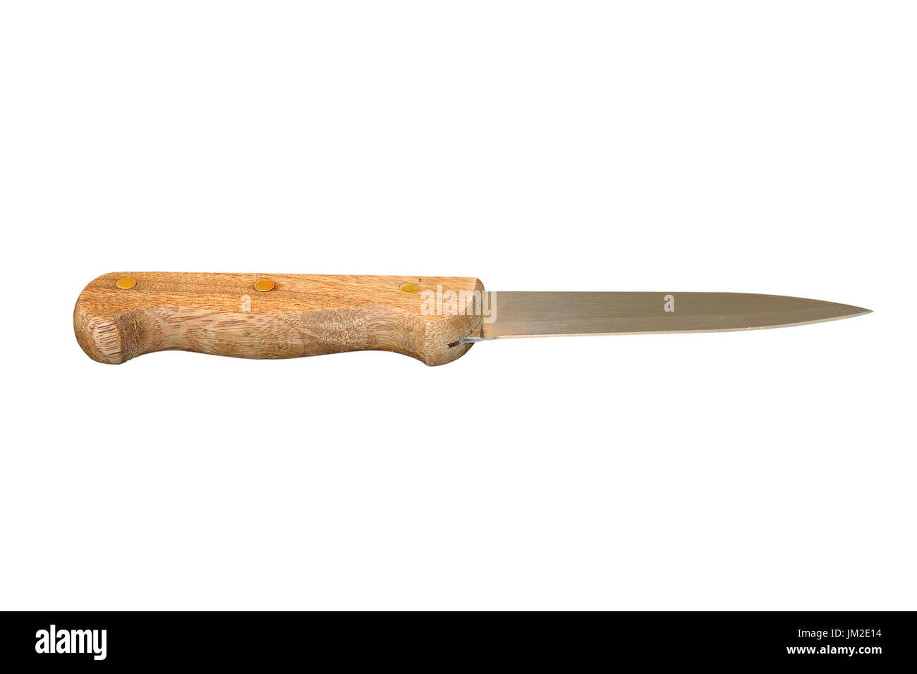 Cuchillo de cocina antigua aislado sobre fondo blanco. Foto de stock