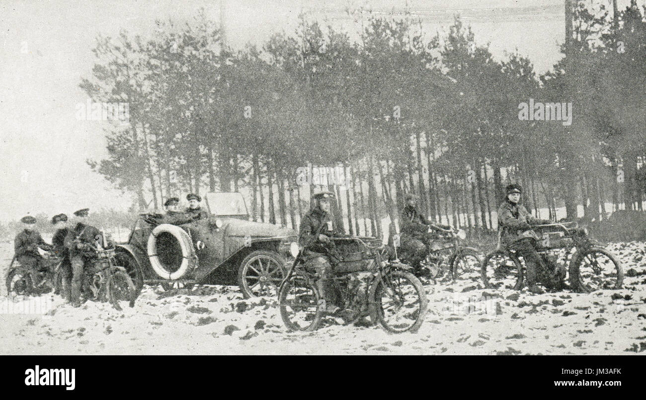 Un reconocimiento brigada motorizada, WW1 Foto de stock