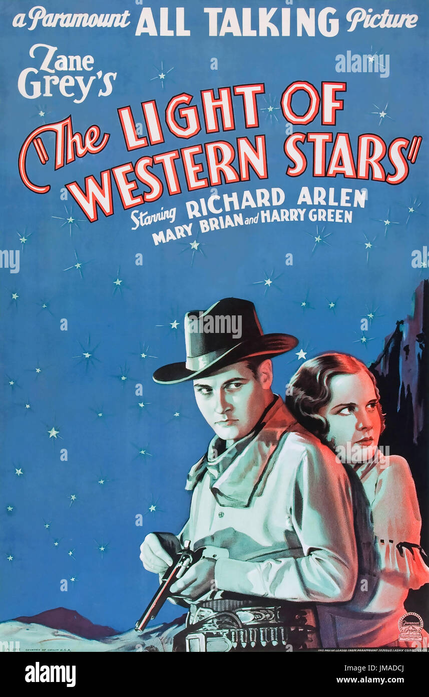 La luz de las estrellas occidentales 1930 Paramount Pictures Film con Mary Brian y Richard Arlen Foto de stock