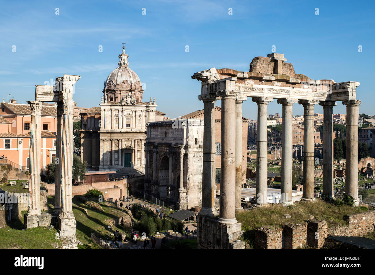 Italia, Lazio, Roma, paisaje urbano desde el Capitolio Foto de stock