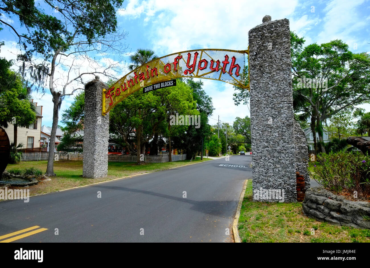 Fuente de la juventud en el histórico Parque de San Agustín, Florida