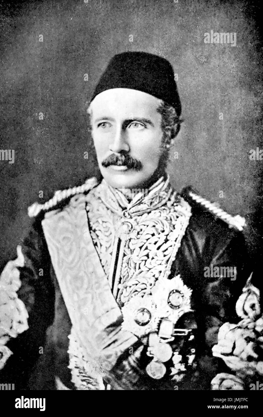 CHARLES GEORGE GORDON (1833-1885), oficial del ejército británico vistiendo uniforme en el Sudán egipcio sobre 1872 Foto de stock