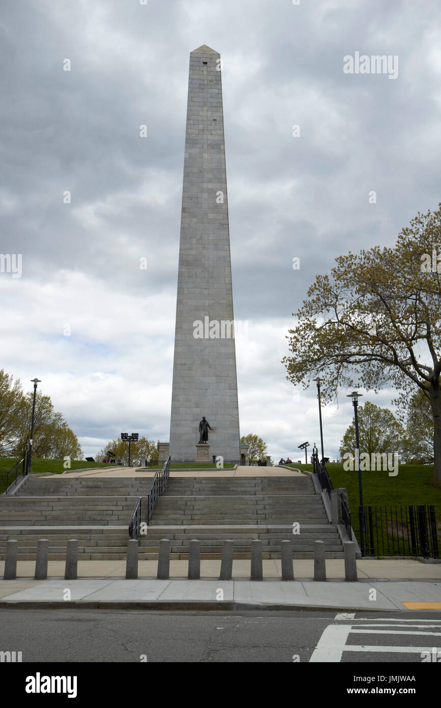 Bunker hill Monument razas hill charlestown Boston EE.UU. Foto de stock