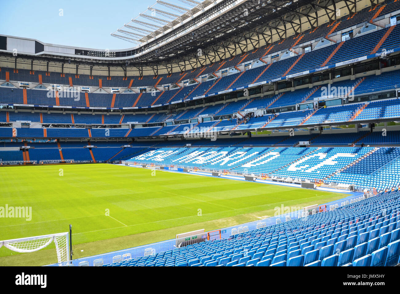 El Estadio Santiago Bernabeu del Real Madrid, España. Foto de stock