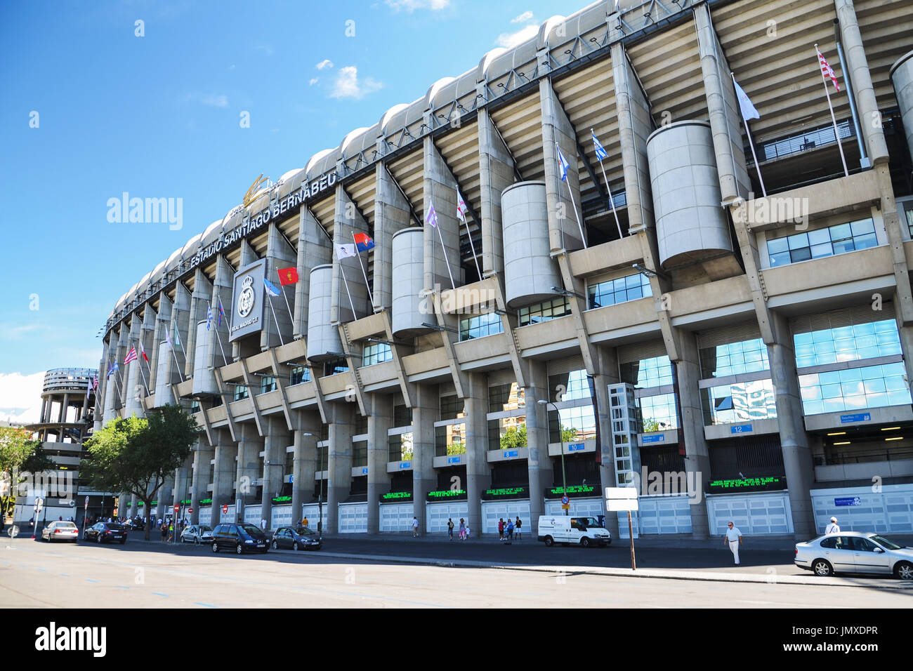 El Estadio Santiago Bernabeu del Real Madrid, España. Foto de stock