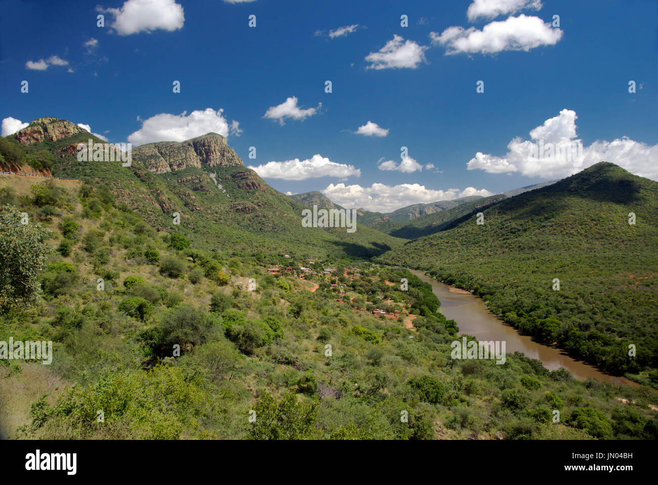 Vista panorámica de Olifants Río Limpopo Sudáfrica Foto de stock
