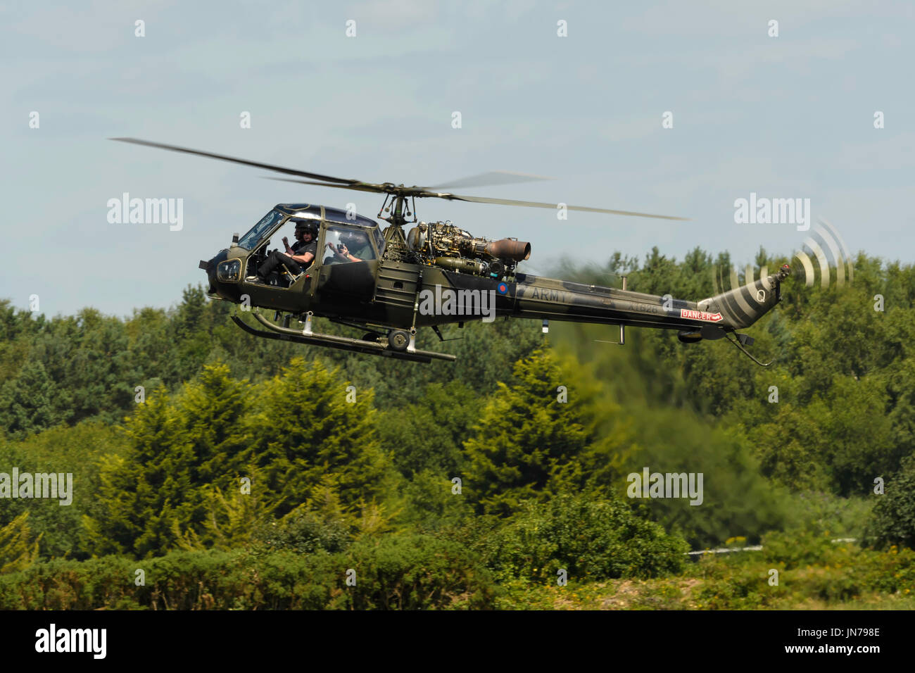 Ejército del Aire histórico vuelo westland scout ah.1 helicóptero blackbushe xt626 en el 75 festival de vuelo Foto de stock