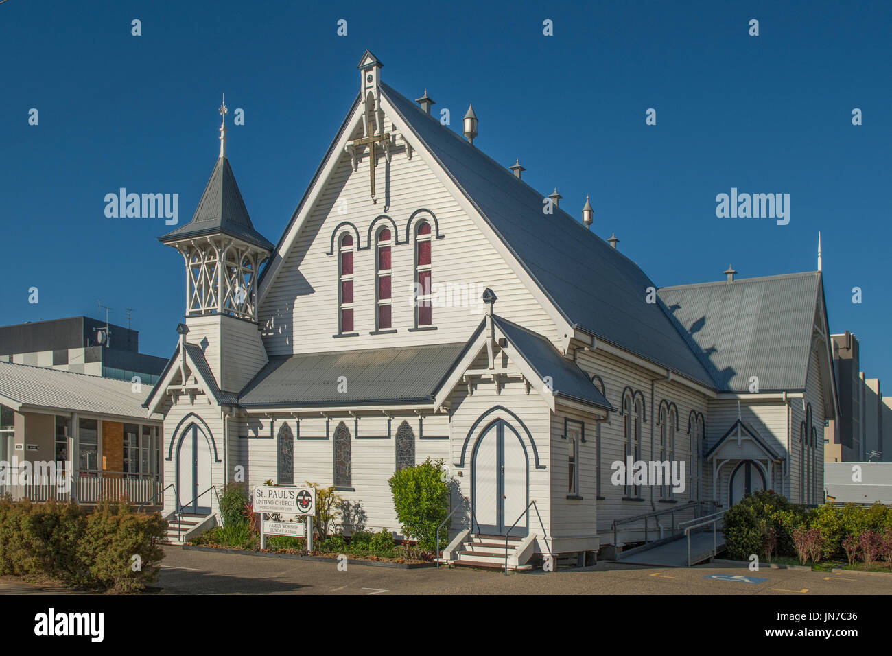 St Paul's Art Deco Iglesia Unida, Mackay, Queensland, Australia Foto de stock