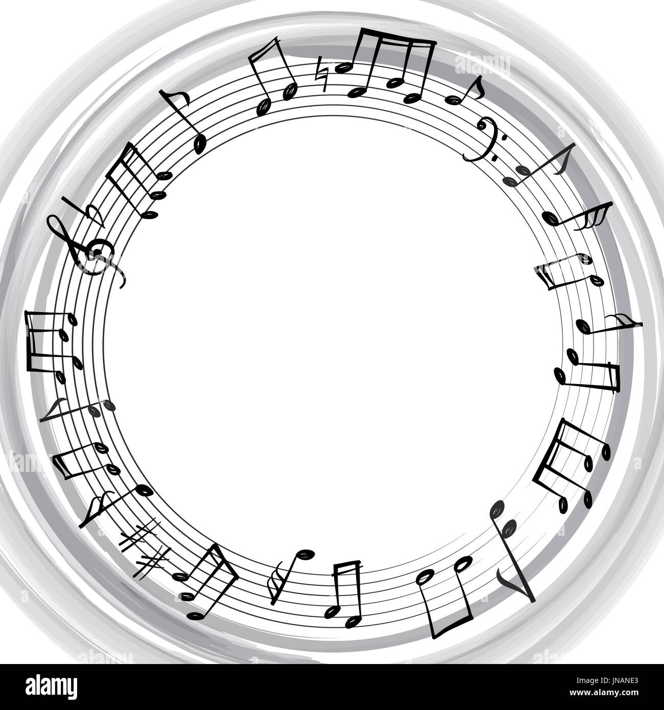 Borde de notas musicales. fondo musical. El estilo musical forma