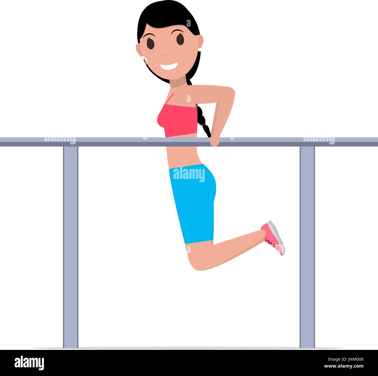 Cartoon vectores chica de gimnasia barras paralelas Ilustración del Vector