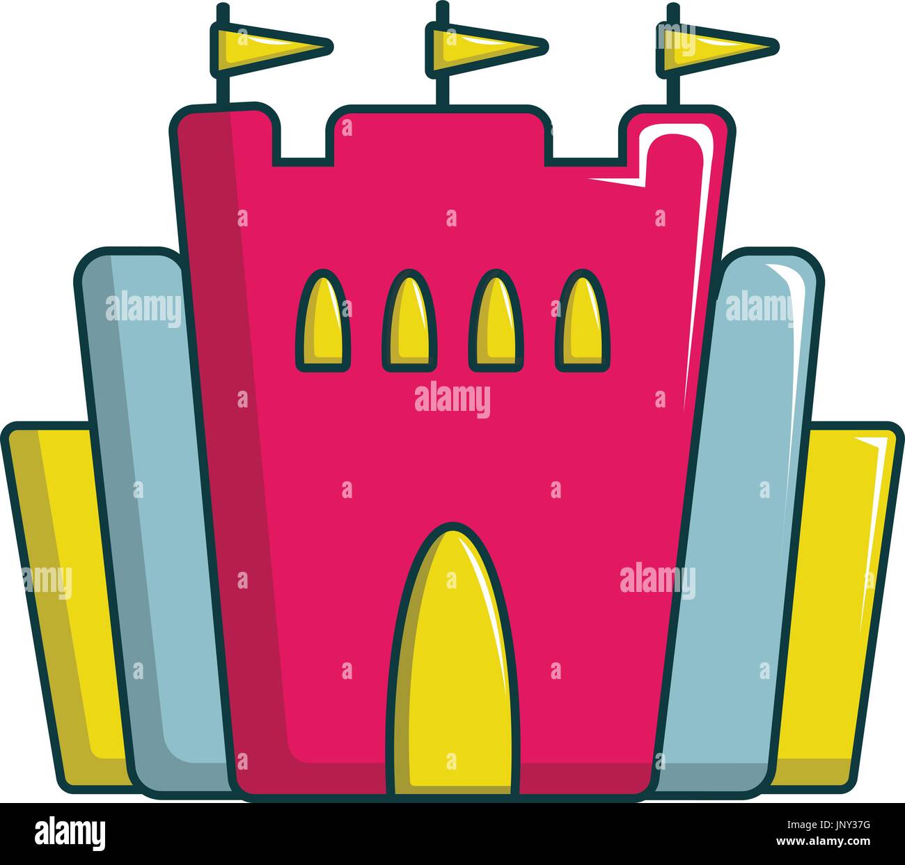 La princesa del castillo, el icono de estilo de dibujos animados Ilustración del Vector