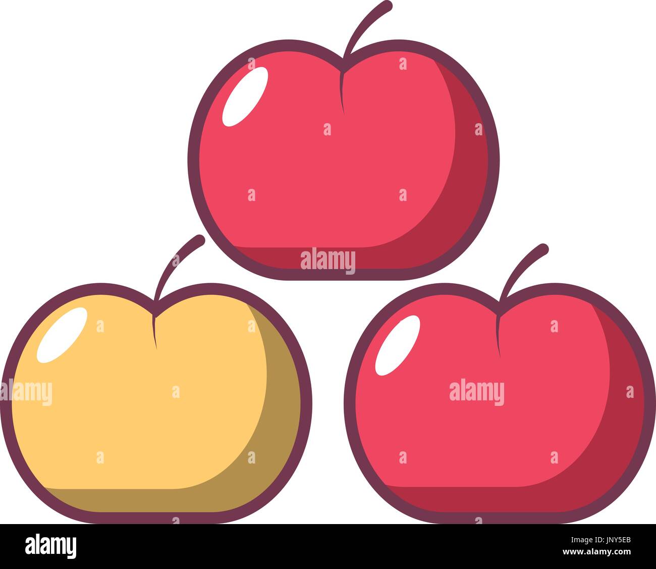 Las manzanas, el icono de estilo de dibujos animados Imagen Vector de stock  - Alamy