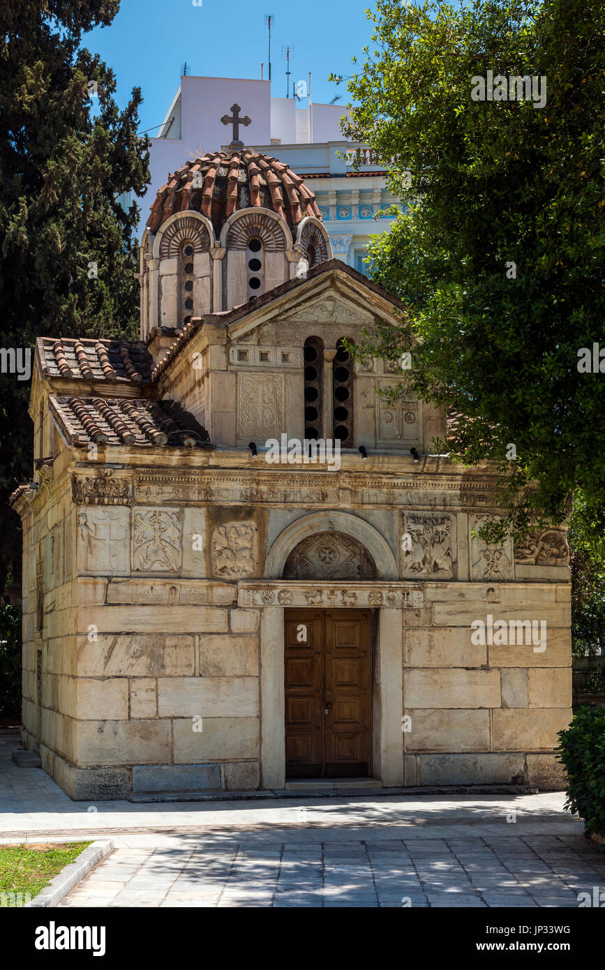 Iglesia de Agios Eleftherios o poco metrópolis, Atenas, Attica, Grecia Foto de stock