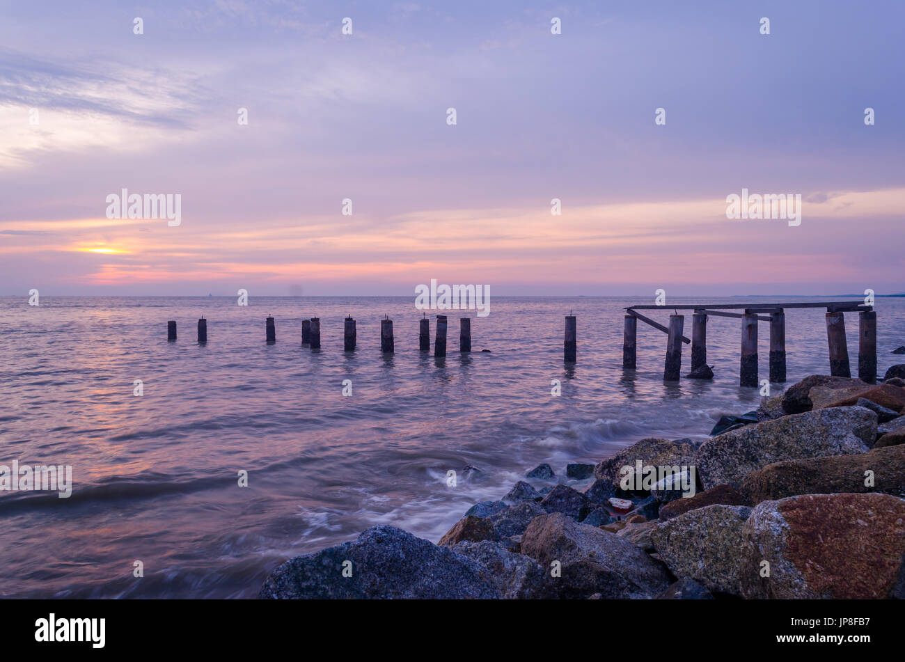 El Taman Robina, Penang atardecer Paisaje Foto de stock