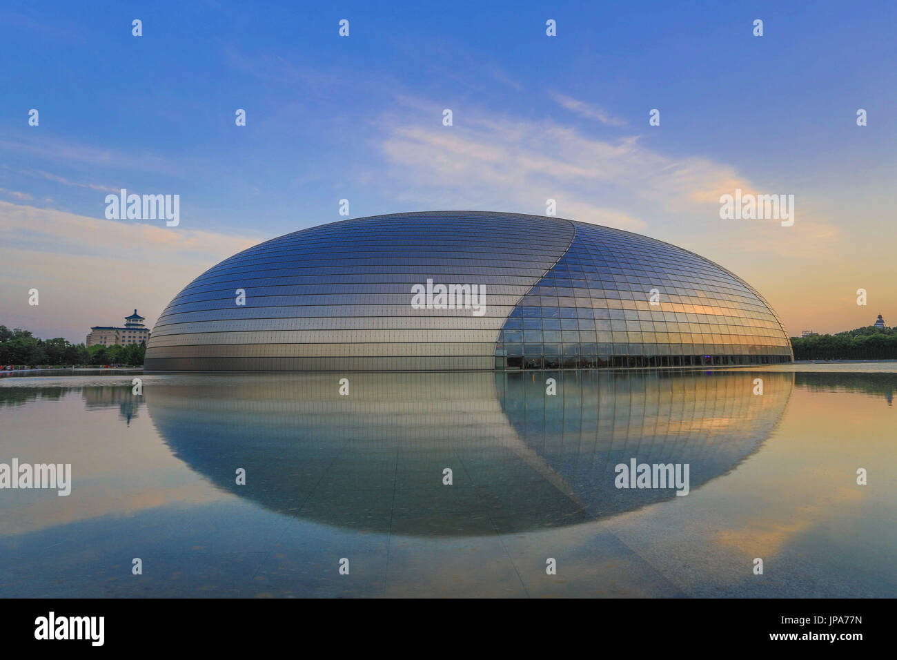 La ciudad de Beijing, China, del Centro Nacional de las Artes Escénicas, Gran Teatro Nacional Foto de stock
