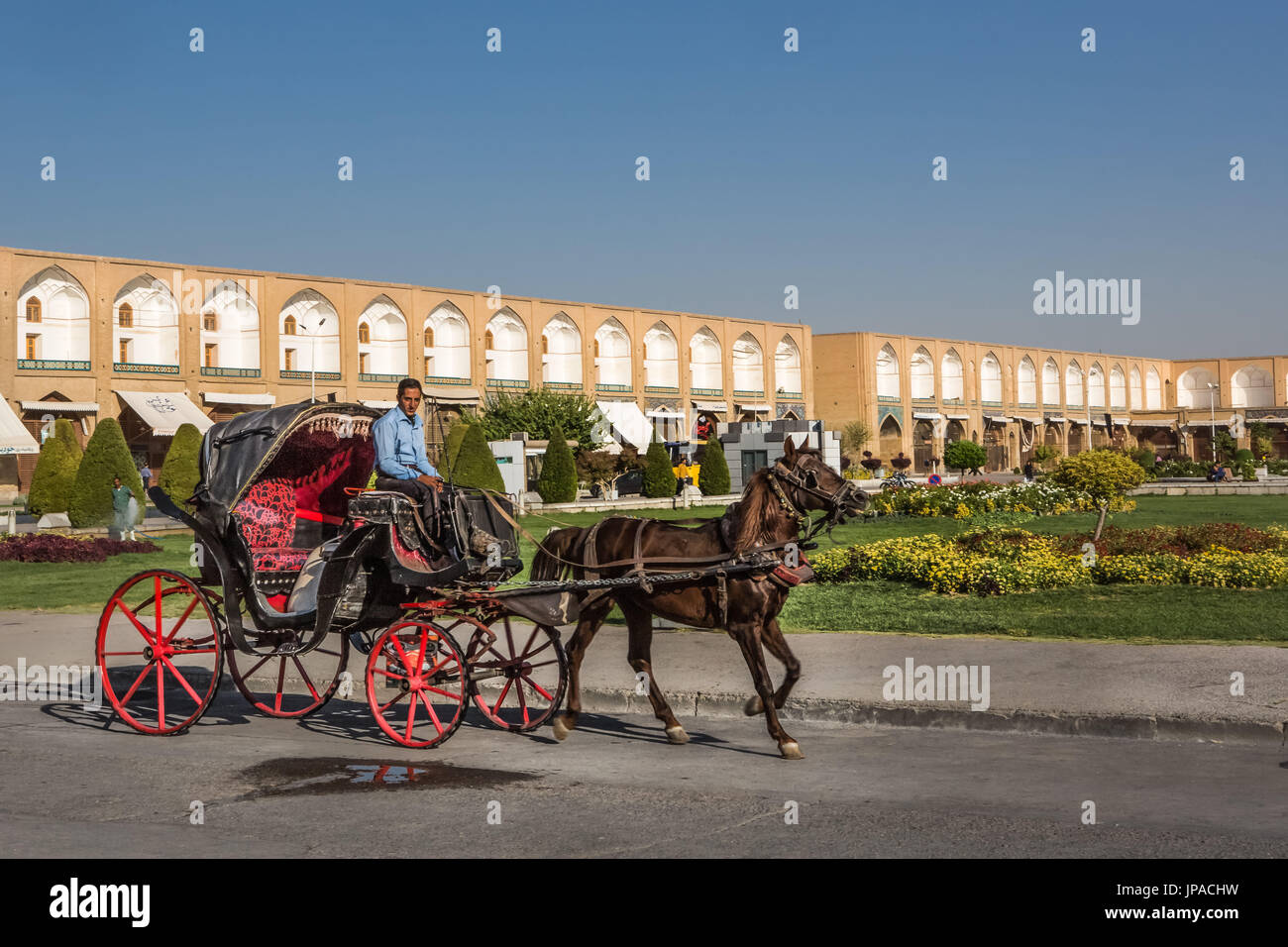 Irán, de la ciudad de Esfahan, Naqsh-e Jahan Plaza, gráfico Foto de stock