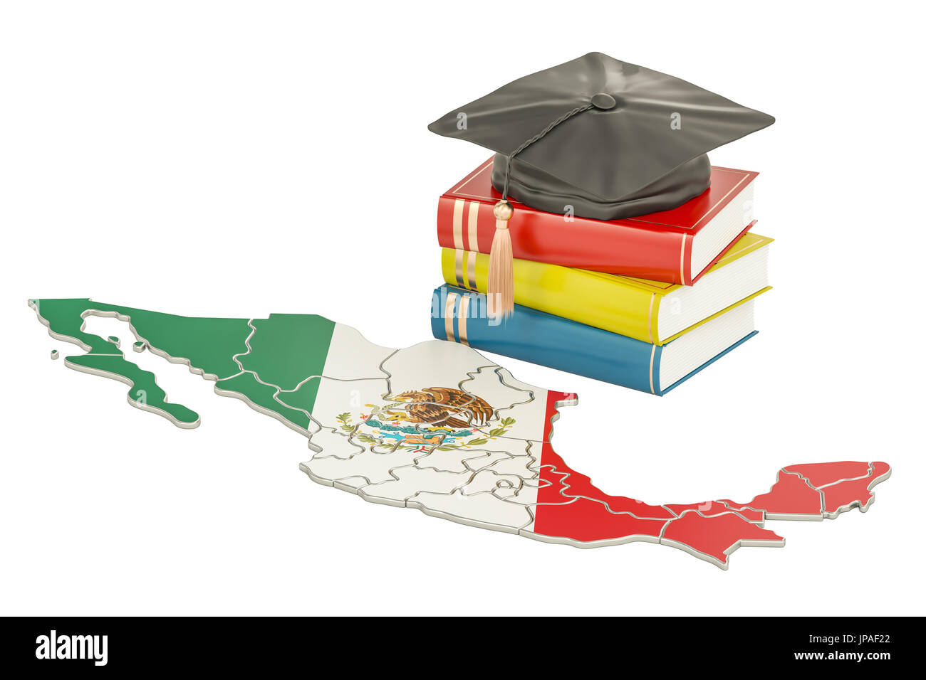 La educación en México concepto, 3D rendering aislado sobre fondo blanco  Fotografía de stock - Alamy
