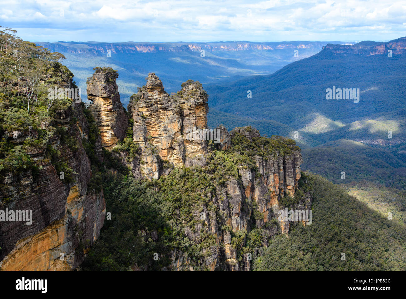 Tres Hermanas, Blue Mountains, Australia - uno de los sitios del patrimonio mundial de la UNESCO Foto de stock