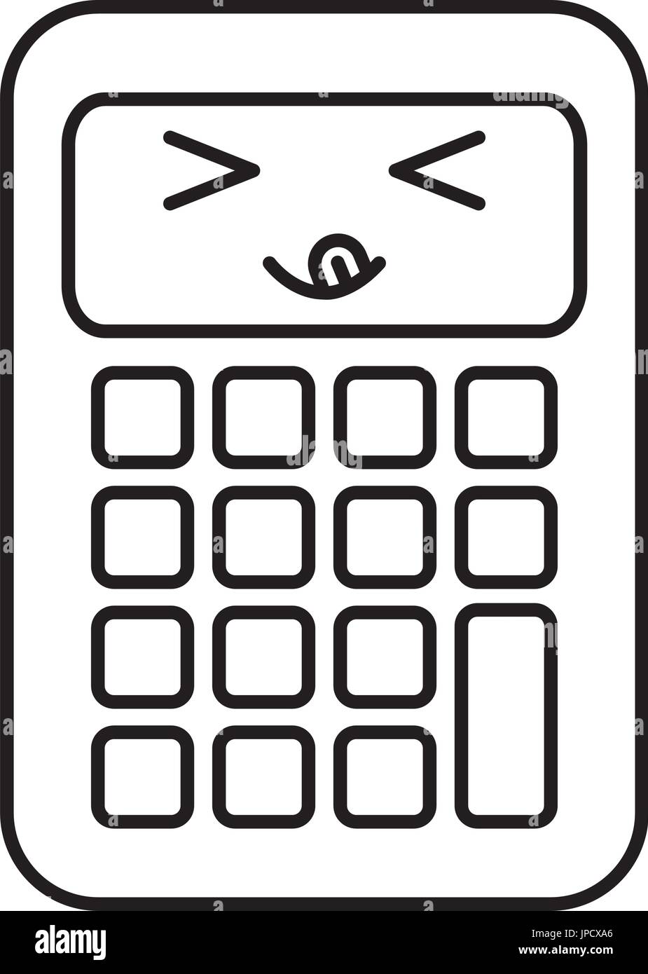 Calculadora matemática personaje kawaii Imagen Vector de stock - Alamy