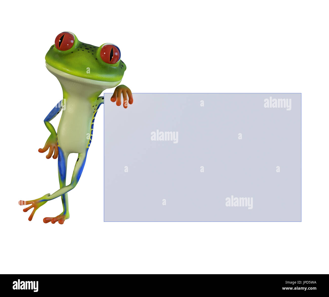 Ilustración 3d de un verde cartoon Tree Frog recostada sobre una pizarra  Fotografía de stock - Alamy