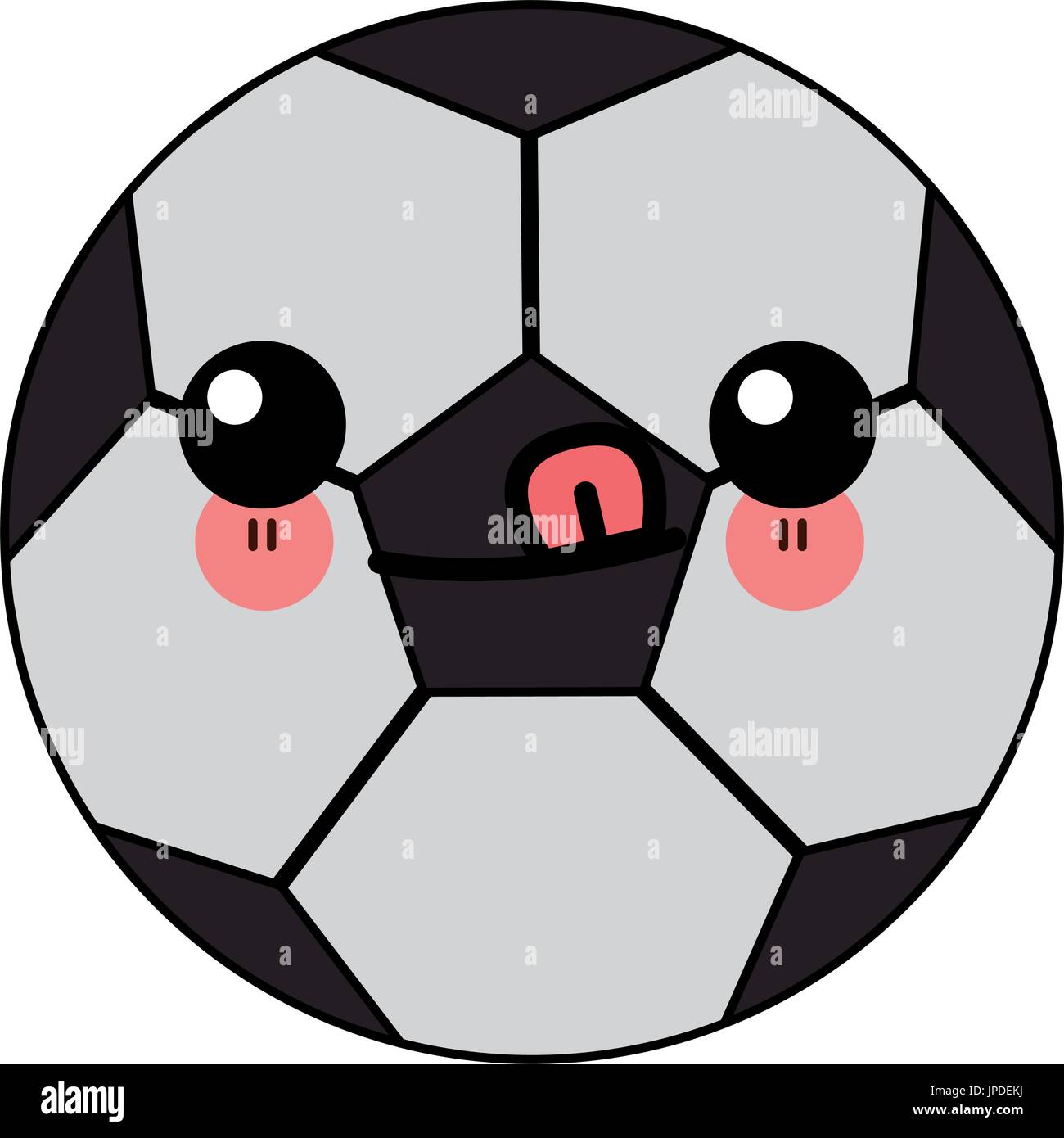 Kawaii pelota de fútbol para el fútbol deportes alegre Imagen Vector de  stock - Alamy