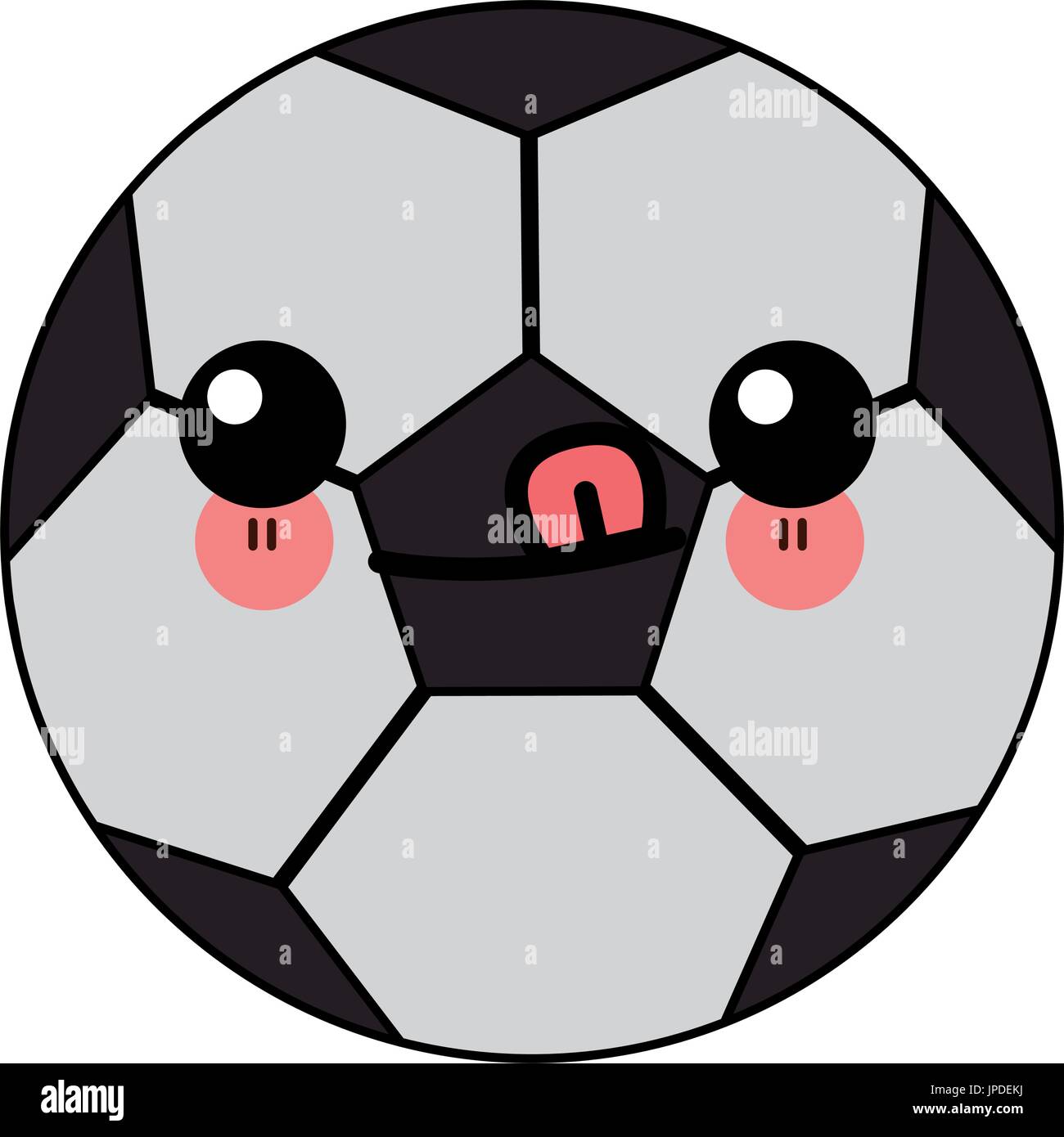 Kawaii pelota de fútbol para el fútbol deportes alegre Imagen Vector de Kawaii pelota de fútbol para el fútbol deportes alegre Imagen Vector de