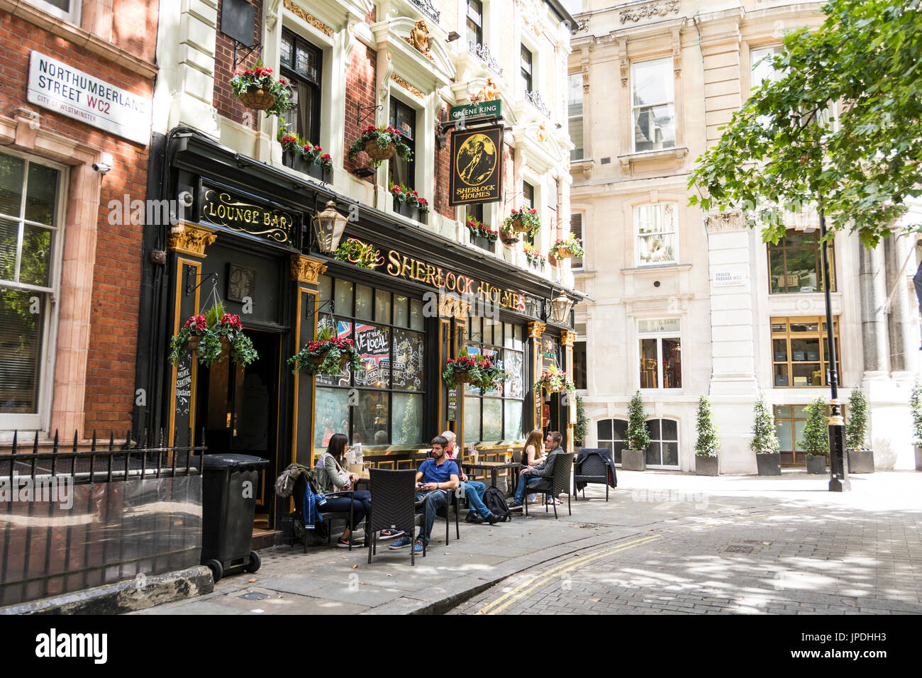 El Sherlock Holmes Public House & Restaurant en Northumberland Street, Londres, WC2, REINO UNIDO Foto de stock