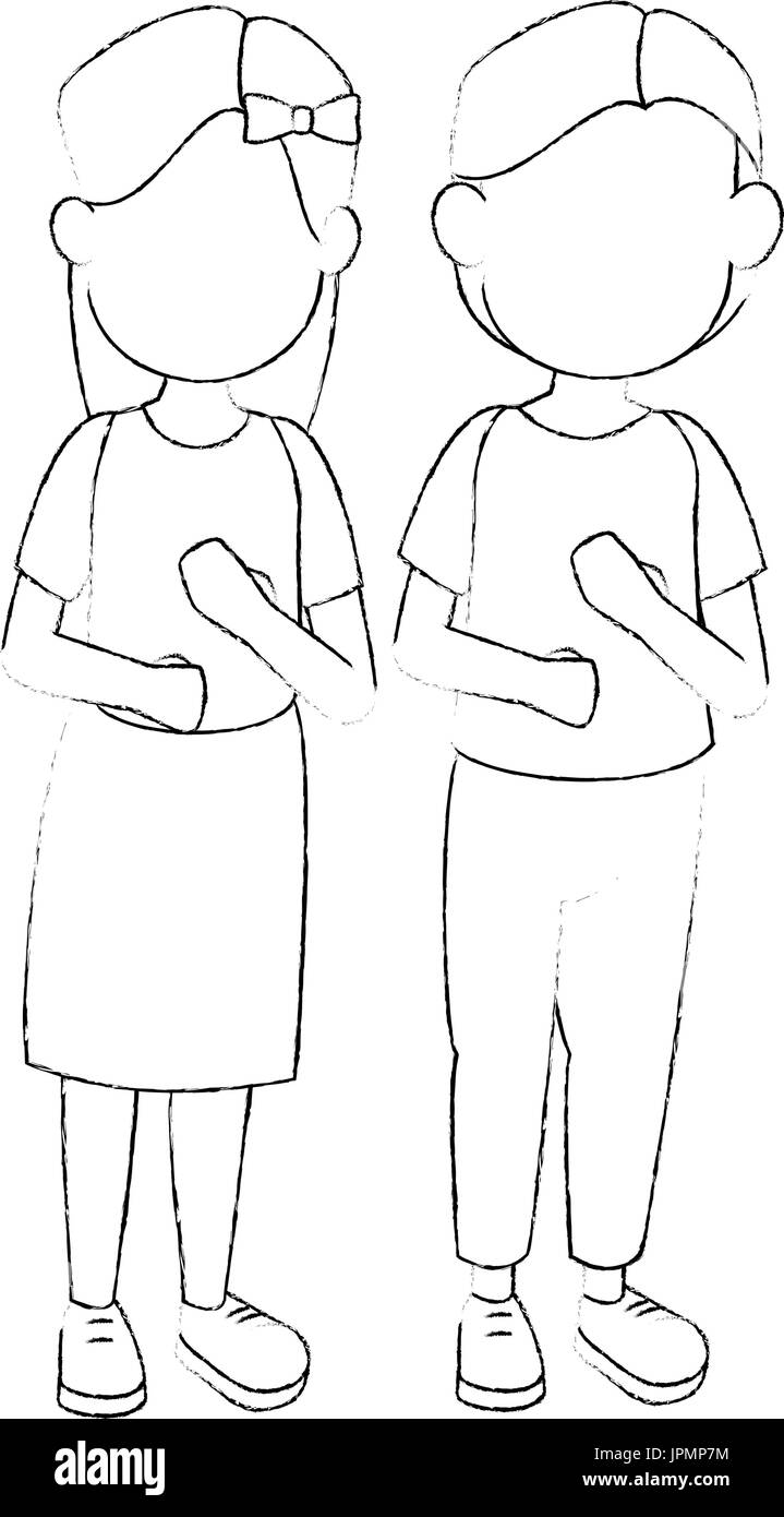 Pareja De Hombre Y Mujer Icono Sobre Fondo Blanco Ilustración Vectorial Imagen Vector De Stock