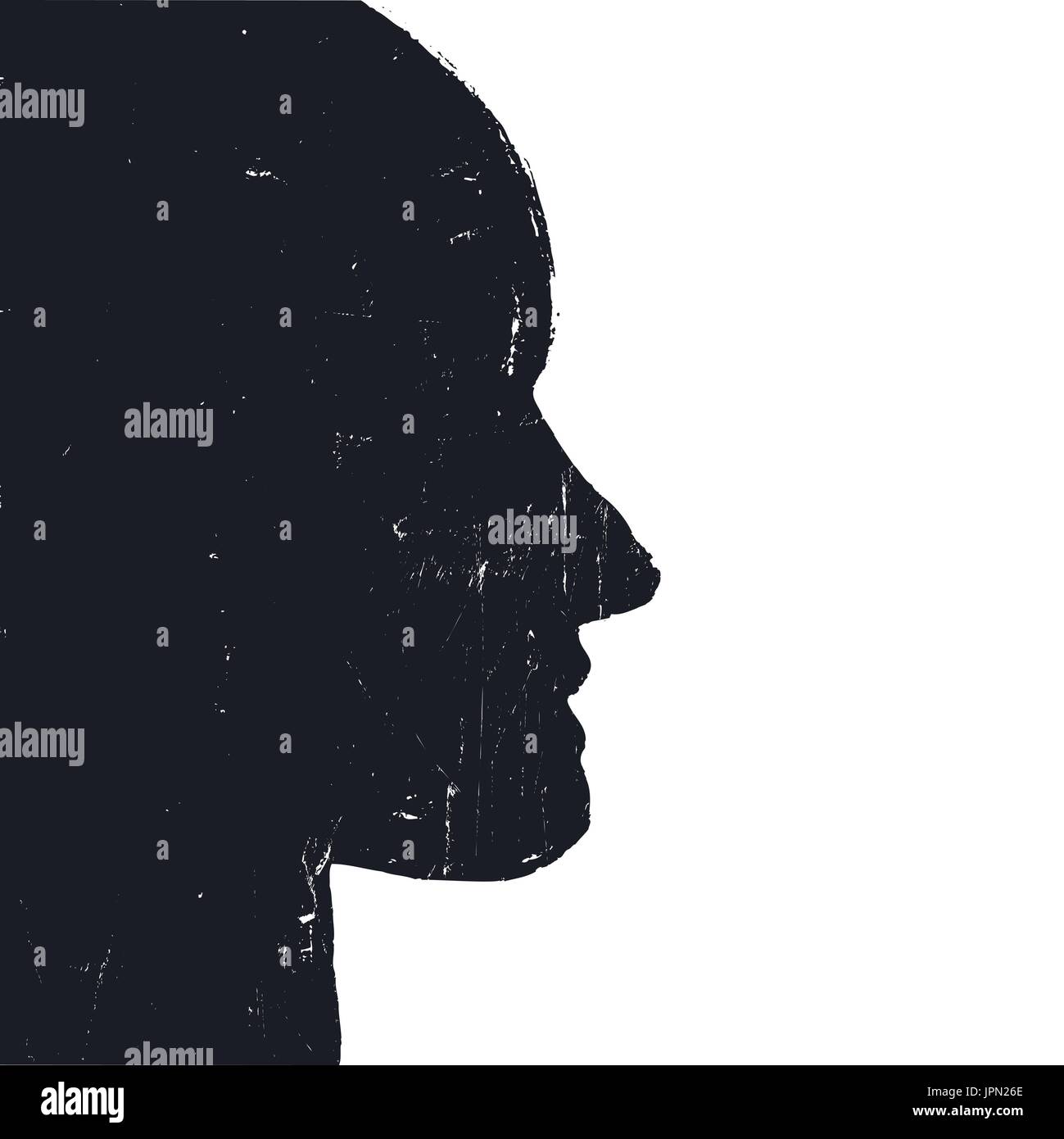 Símbolo de cabeza humana de fondo. Grunge con estilo. Ilustración vectorial. Ilustración del Vector