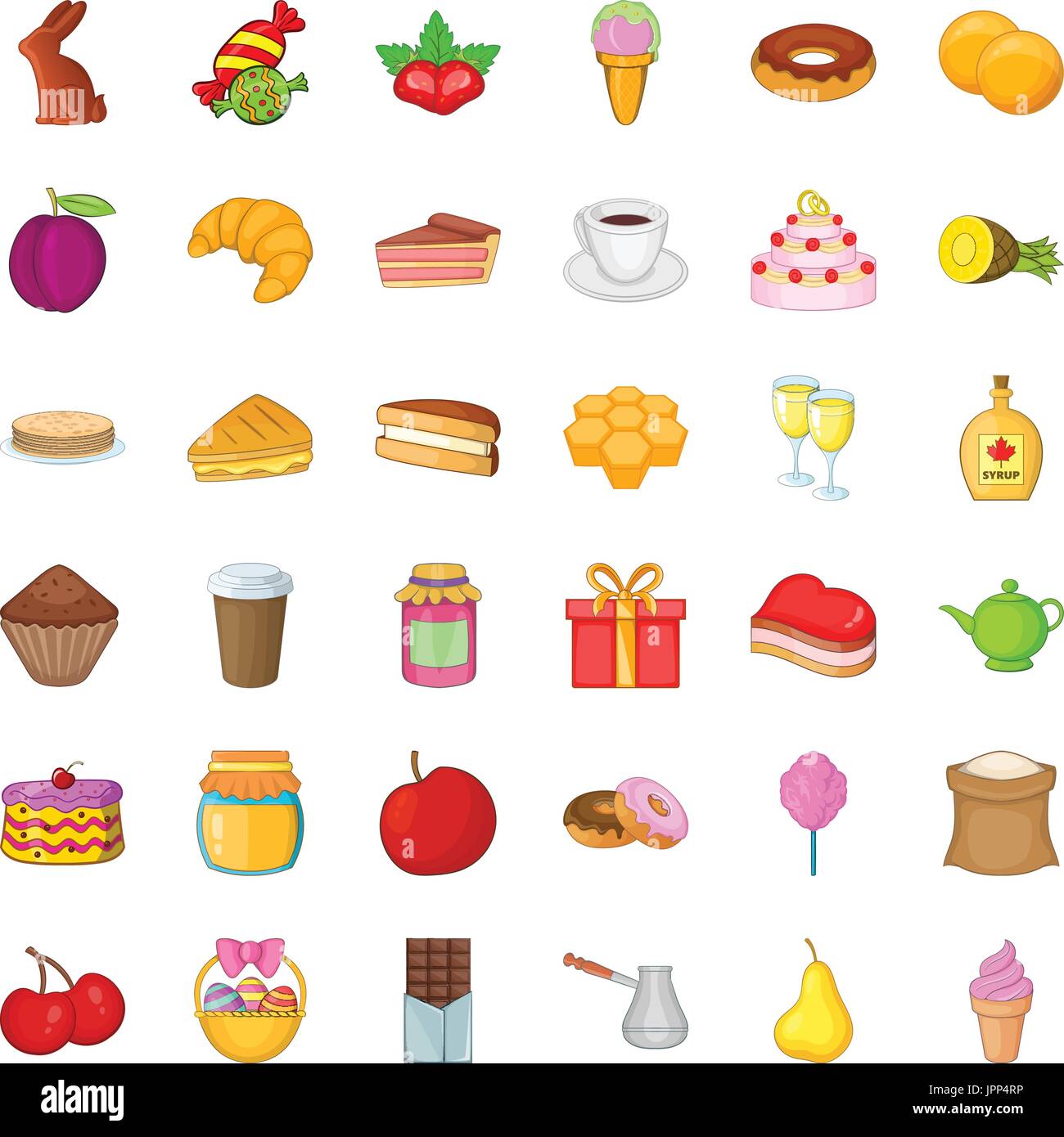 Dulces de postre, conjunto de iconos de estilo de dibujos animados Imagen Vector de stock - Alamy Dulces de postre, conjunto de iconos de estilo de dibujos animados Imagen Vector de stock - Alamy