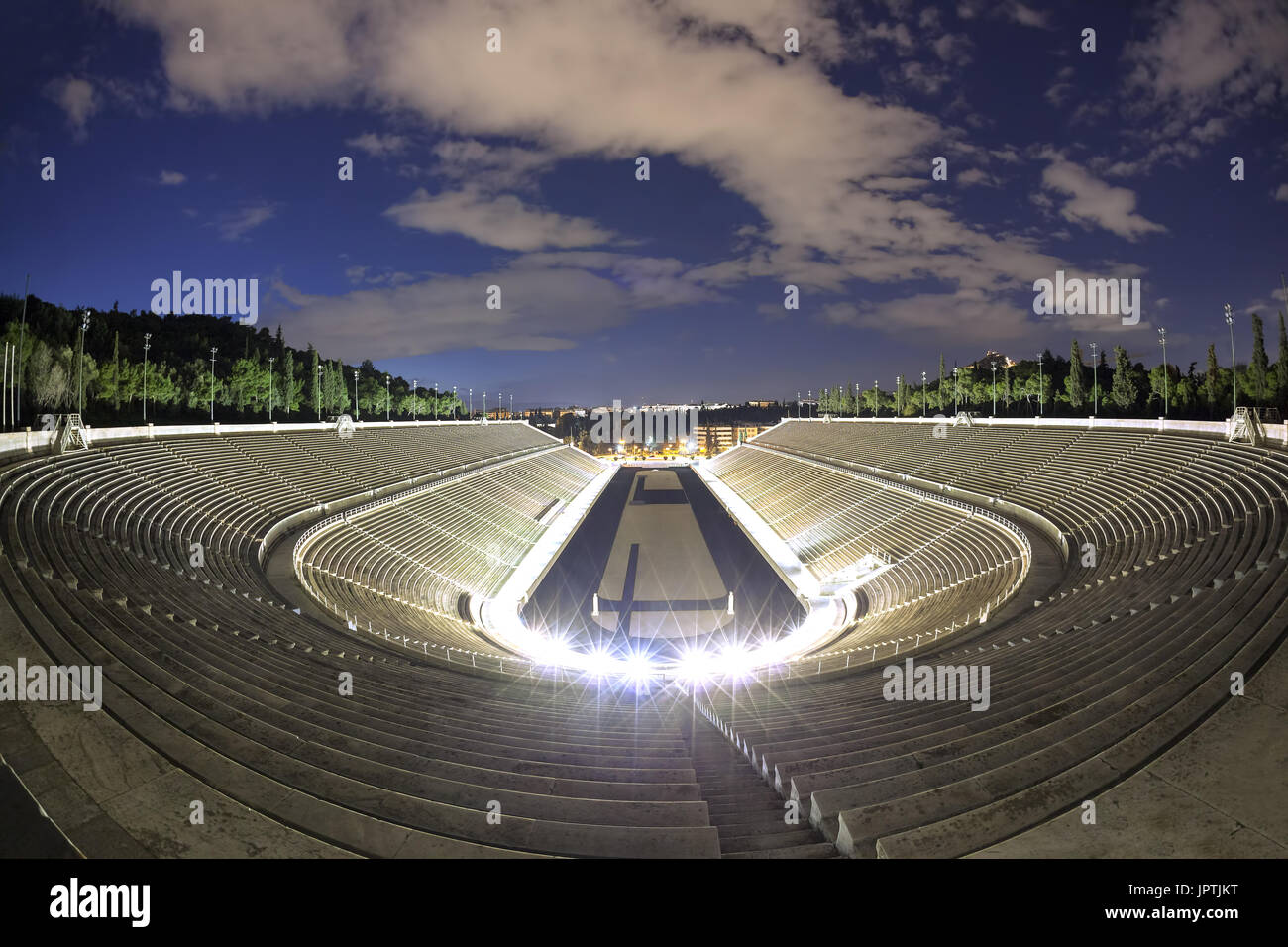 Estadio Panathenaic de Atenas, Grecia (acogió los primeros Juegos Olímpicos modernos en 1896 Foto de stock