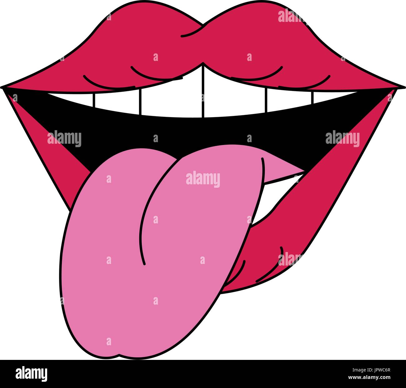Boca y lengua sonrriente animada Imágenes recortadas de stock - Alamy