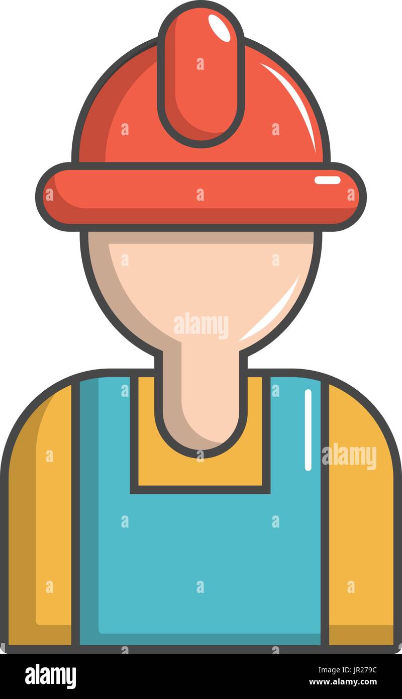 Trabajador de la construcción, el icono de estilo de dibujos animados  Imagen Vector de stock - Alamy