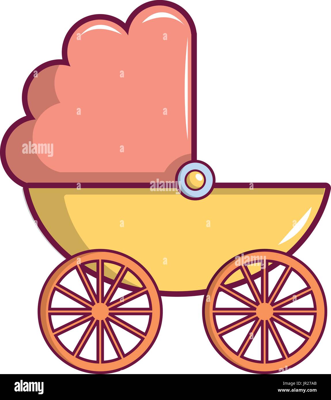 Icono de cochecito de bebé, estilo de dibujos animados Icono de cochecito de bebé, estilo de dibujos animados