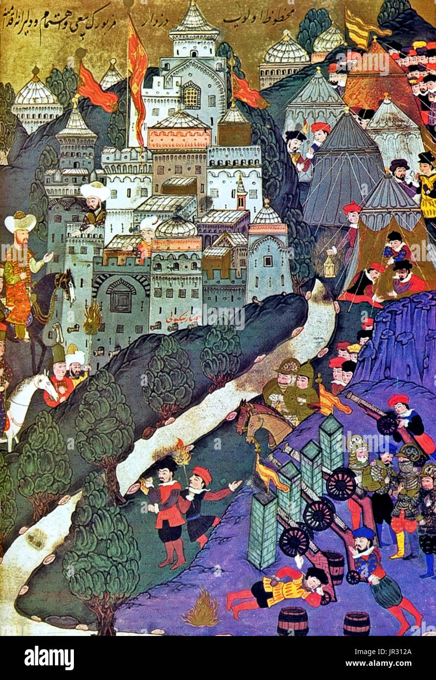 Las guerras otomano,Batalla de Nicópolis,1396 Foto de stock