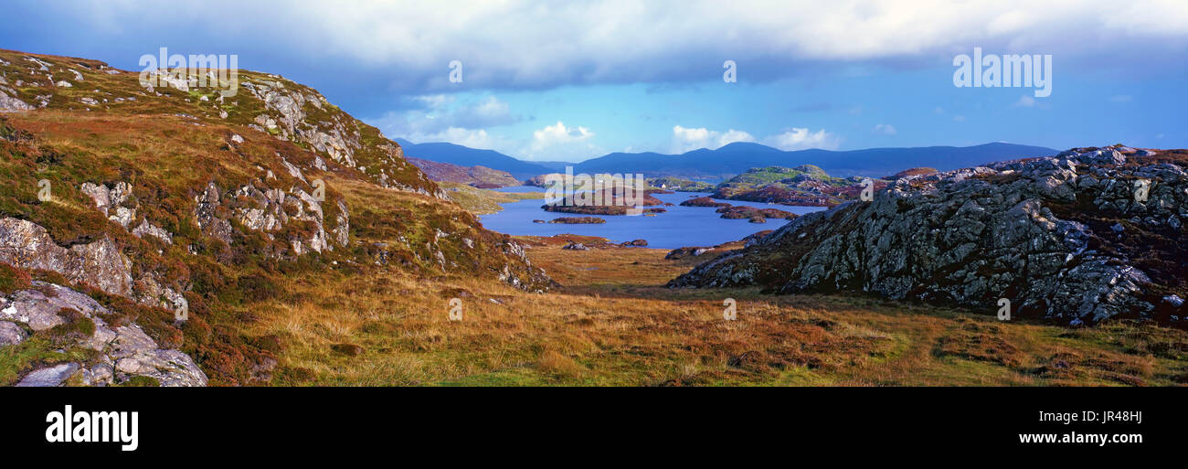 Una vista panorámica de la isla de Harris, Las Hébridas Exteriores, Escocia Foto de stock