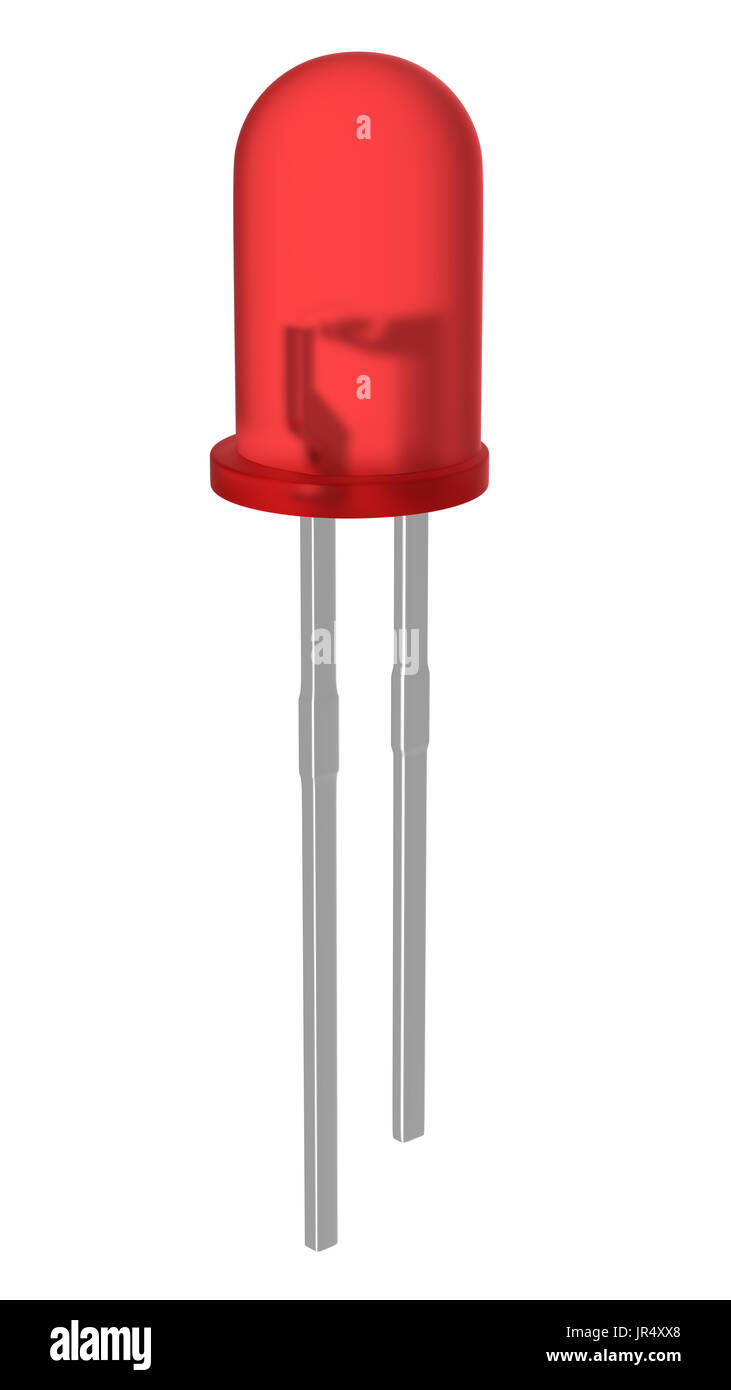 3D Render realista de rojo mate diodo led de 3mm. aislado sobre fondo  blanco con trazado de recorte Fotografía de stock - Alamy