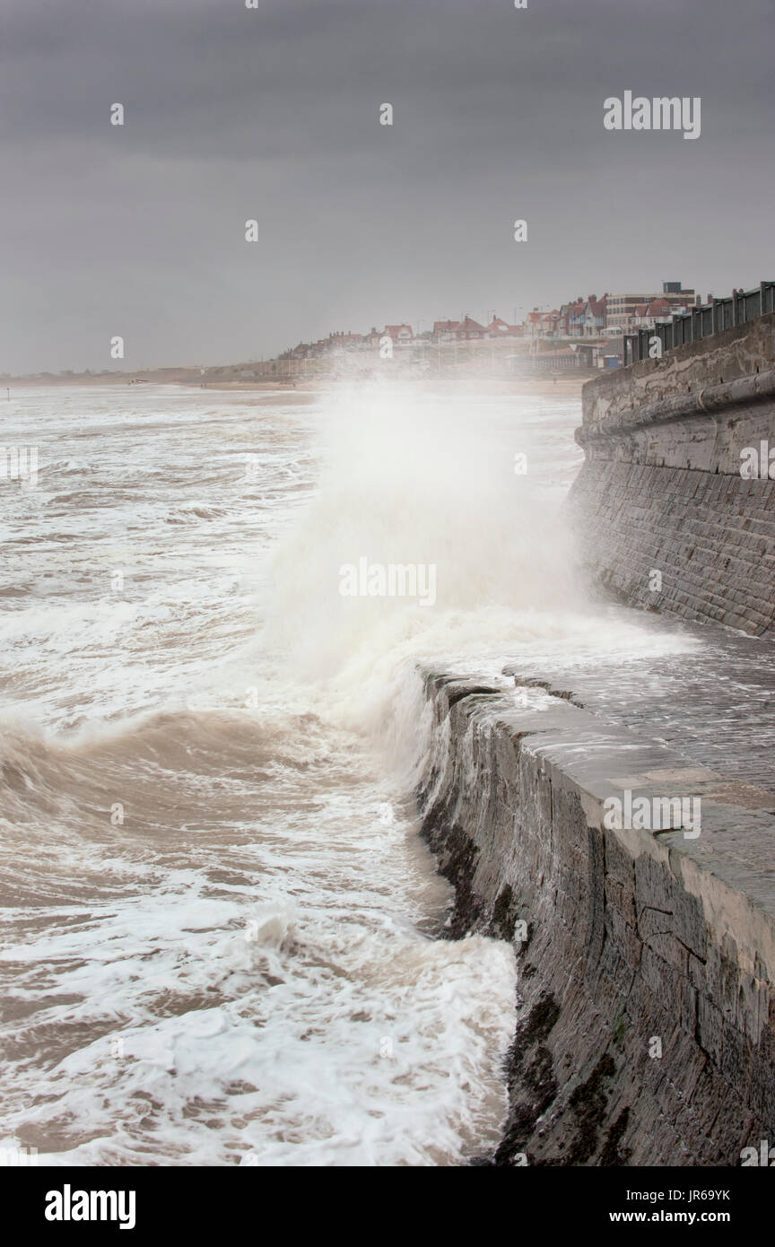 Las tormentas de invierno en la Costa Este del Reino Unido GB Eng Foto de stock