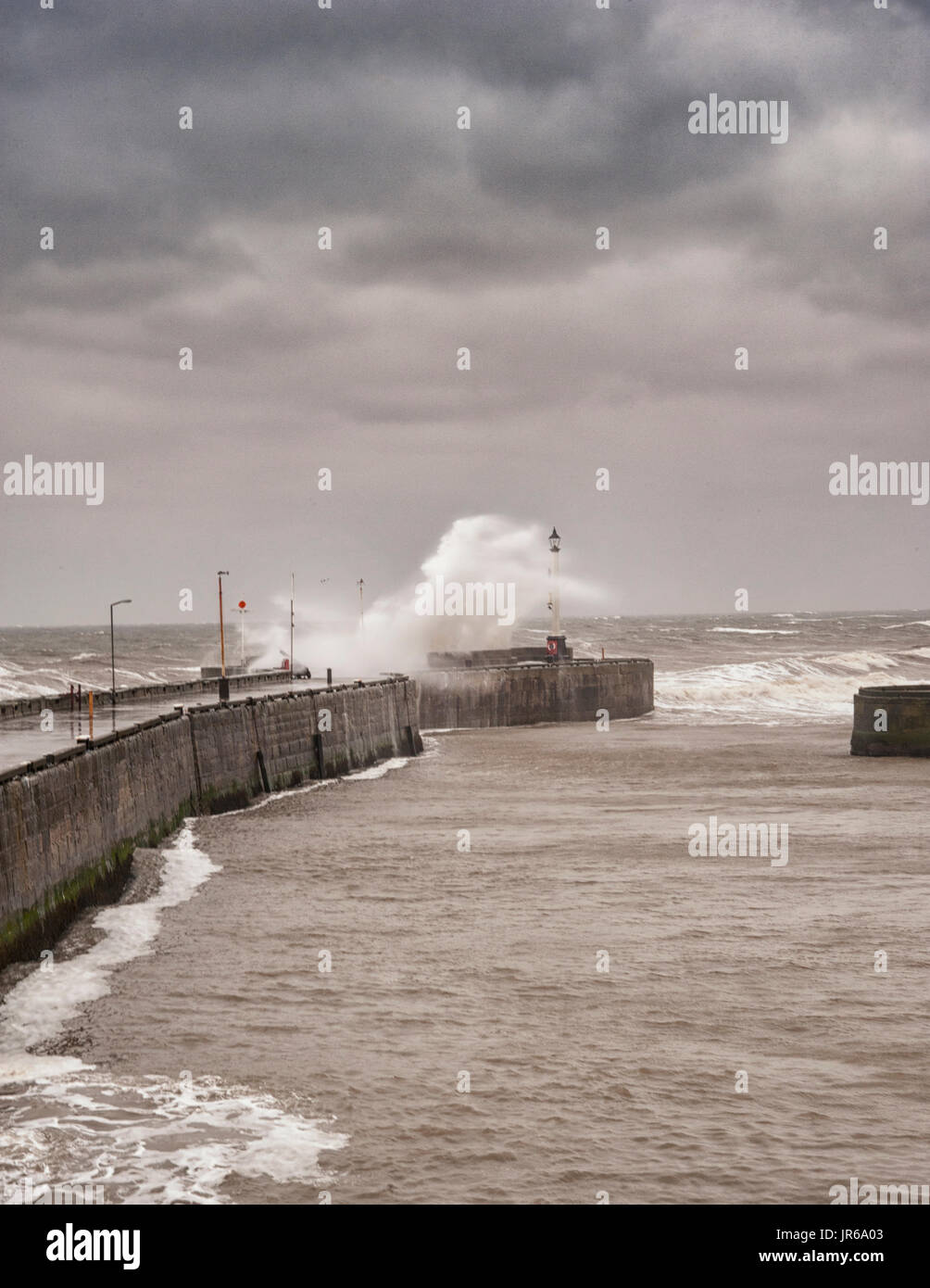 Las tormentas de invierno en la Costa Este del Reino Unido GB Eng Foto de stock