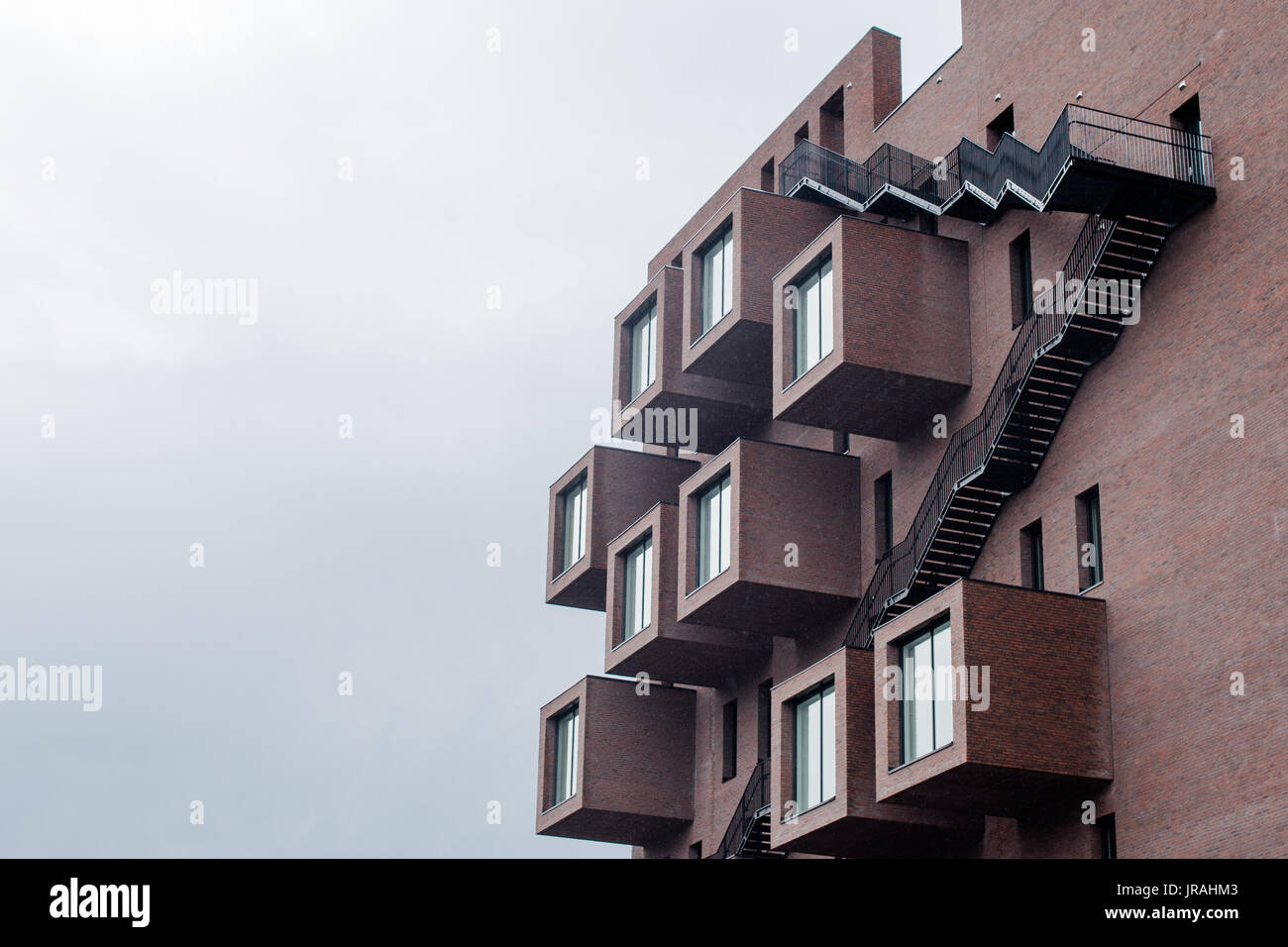 La arquitectura posmoderna en Oslo, Noruega Foto de stock