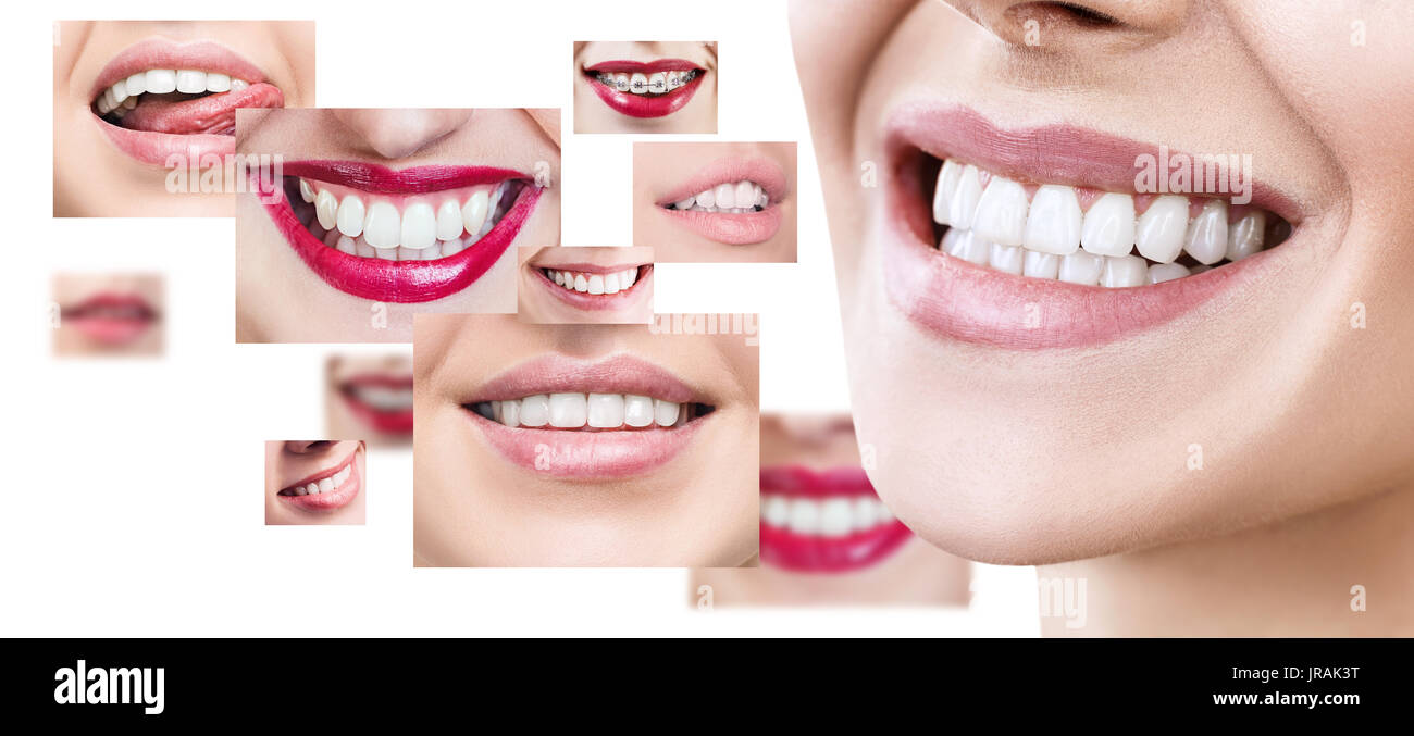 Collage de sana a la gente sonreír. Foto de stock