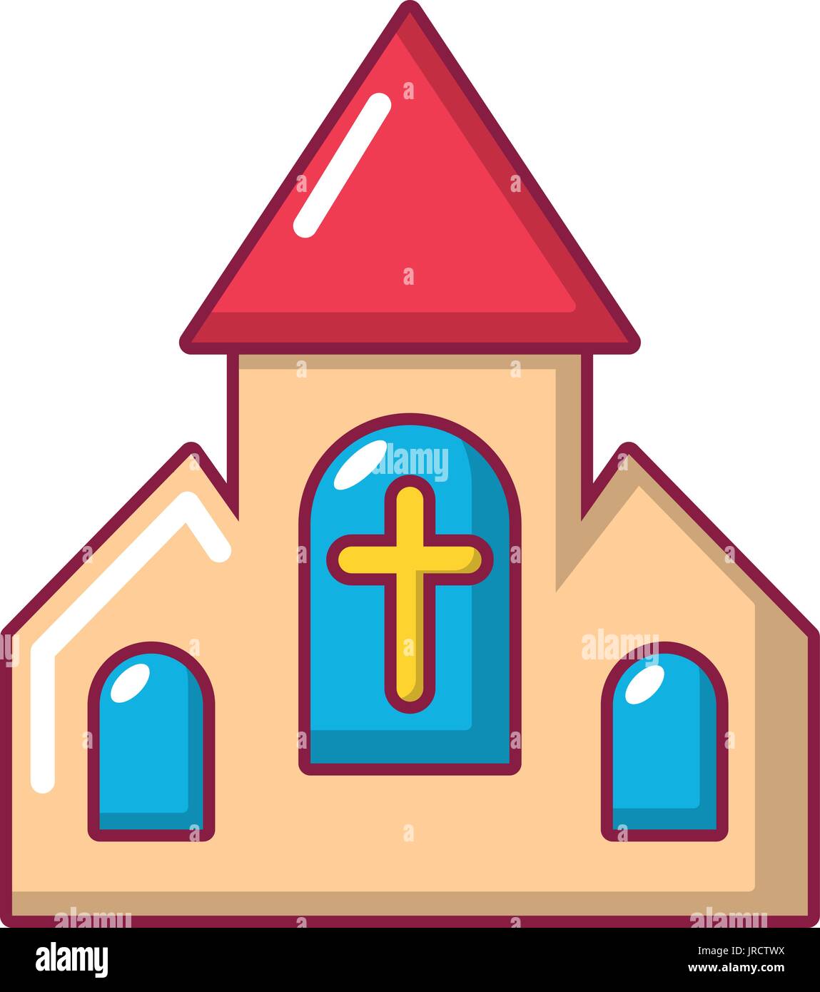 Boda de la Iglesia, icono de estilo de dibujos animados Imagen Vector de  stock - Alamy