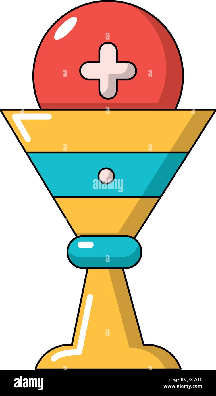 Glifo de cáliz de la Iglesia, icono de estilo de dibujos animados