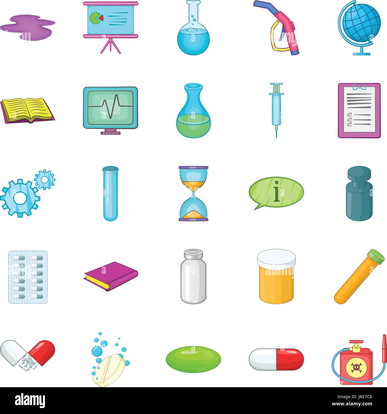 Iconos de sustancia, estilo de dibujos animados Imagen Vector de stock -  Alamy