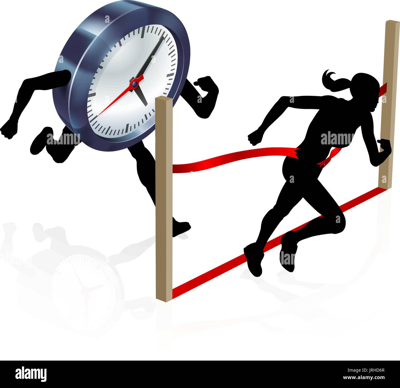 Corriendo contra reloj Concepto de estrés Imagen Vector de stock - Alamy
