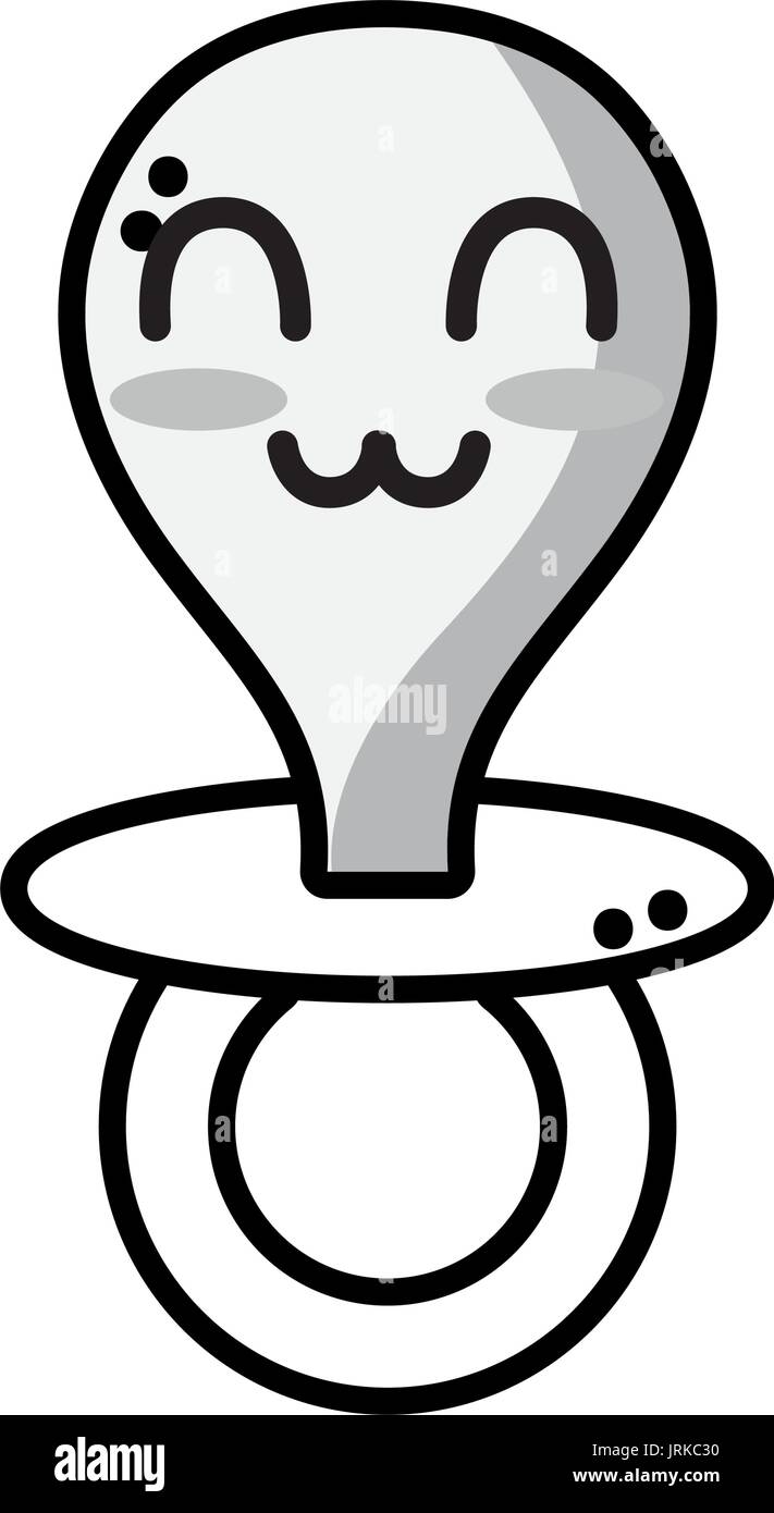 Línea kawaii cute feliz herramienta chupete Imagen Vector de stock - Alamy