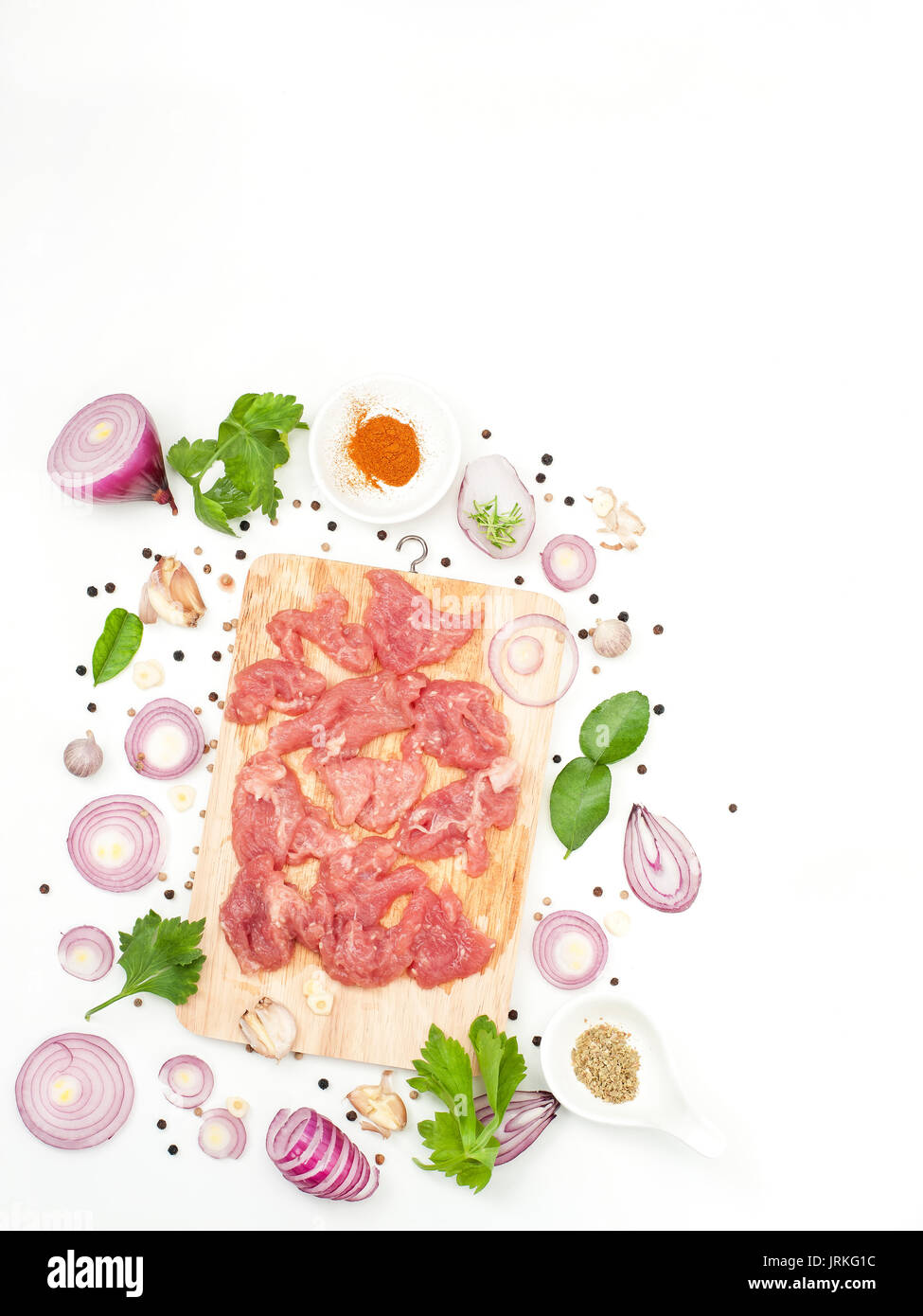 Hierba de cerdo adobada con sésamo y la fragancia deliciosa comida asiática style Foto de stock