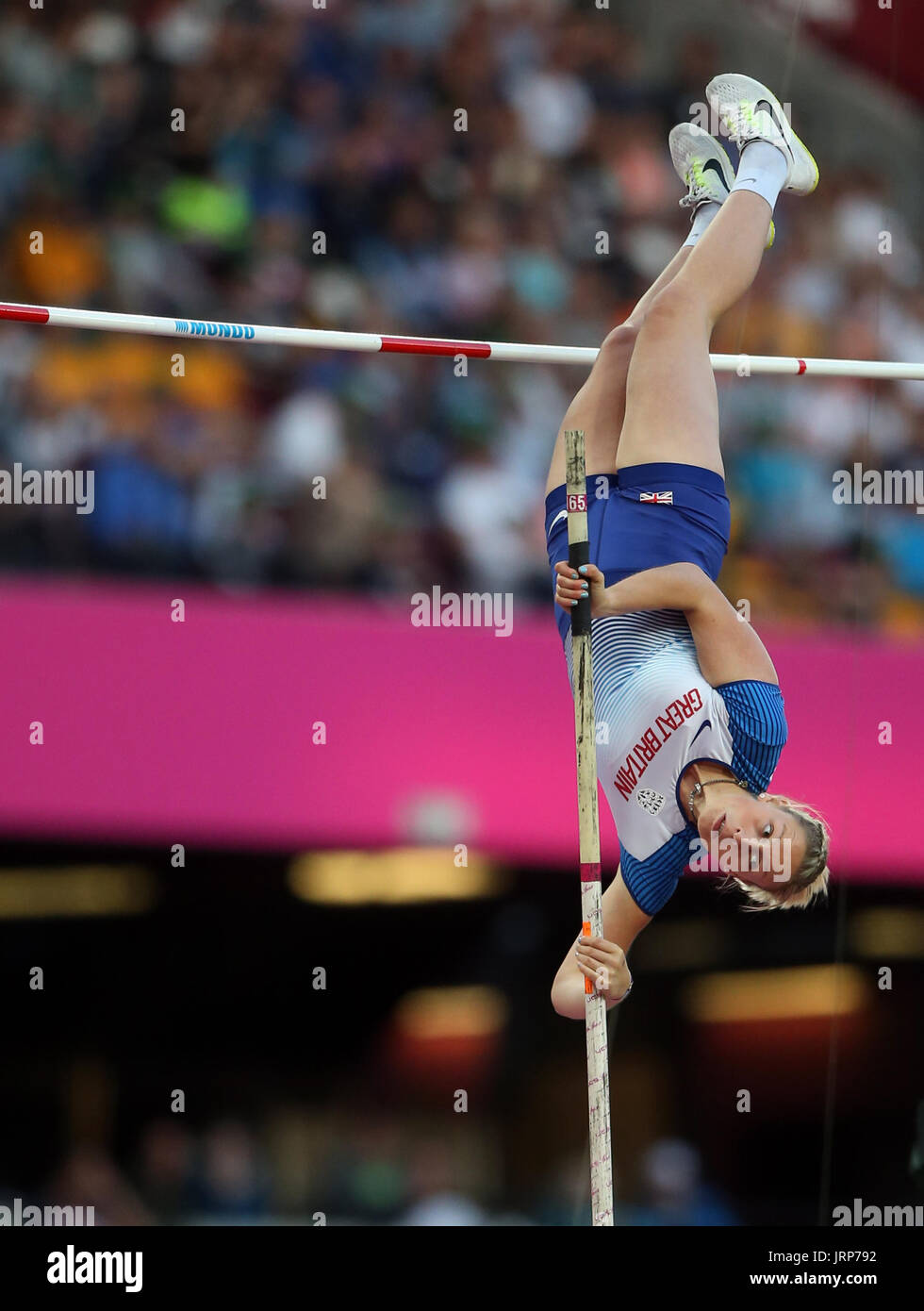 Londres, Reino Unido. 6 de agosto de 2017. Holly Bradshaw Pole Vault Campeonatos Mundiales de Atletismo de 2017 Londres Stam, Londres, Inglaterra, 06 de agosto de 2017 Credit: Allstar Picture Library/Alamy Live News Foto de stock